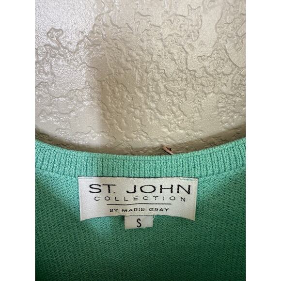 St. John Collection By Marie Gray Knit Tank Top Small Turquoise - Picture 2 of 2